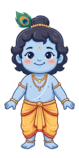 Little Krishna catching makhan